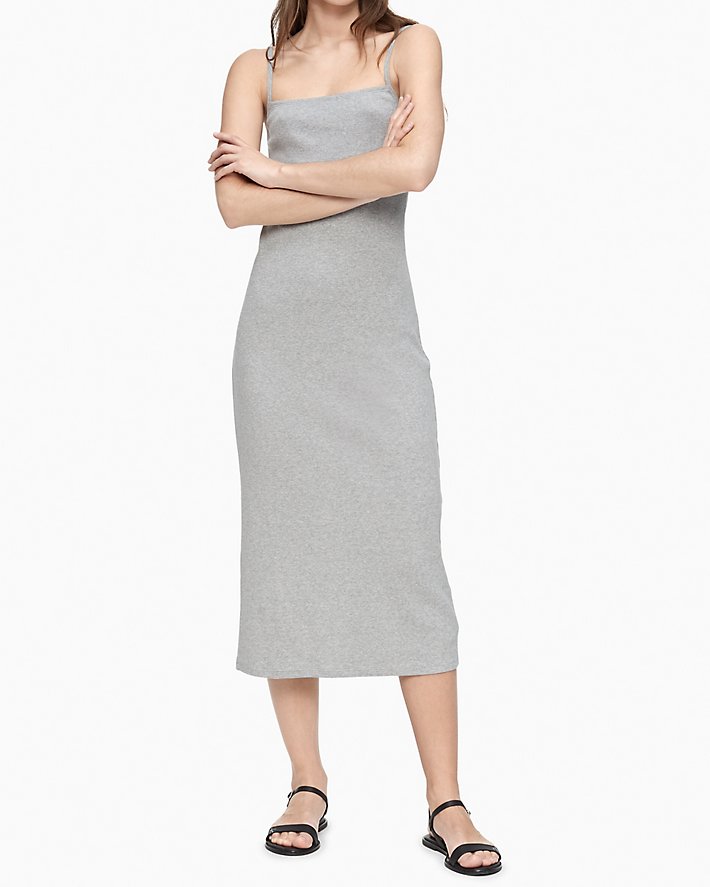 Strappy Ribbed Midi Dress