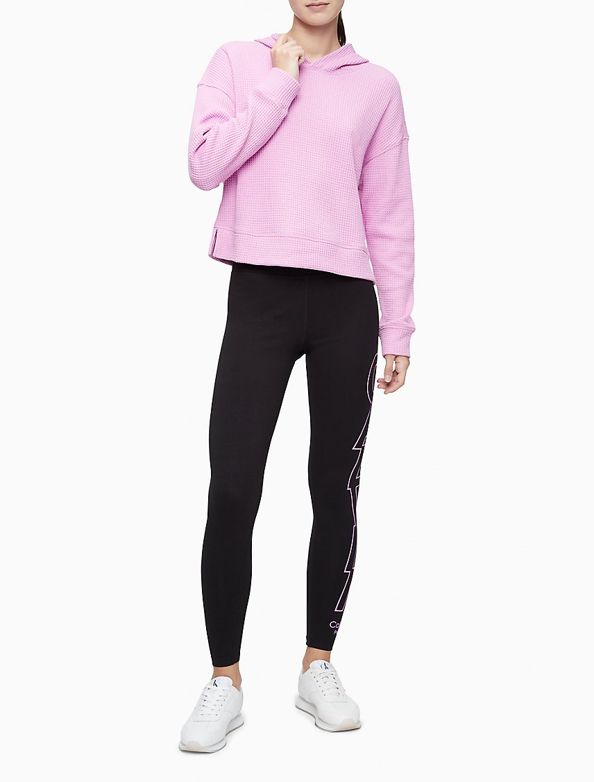 Performance Waffle Knit Cropped Hoodie