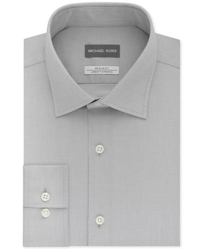 green emerald velvet dress Michael Kors | Michael Kors Men's Raleigh Black Performance Premium Stretch Slim  Shirt main image 1