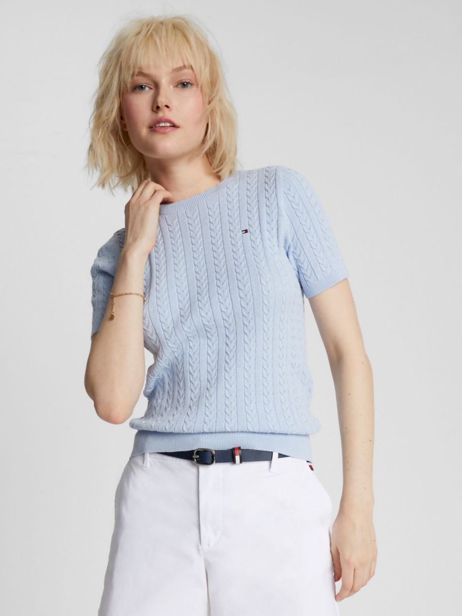 Tommy Hilfiger Short-Sleeve Cable Knit Sweater | Shipzee.com