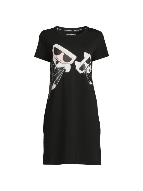 karl lagerfeld paris t shirt dress Rue St-Guillaume T-shirt dress | Black | Women