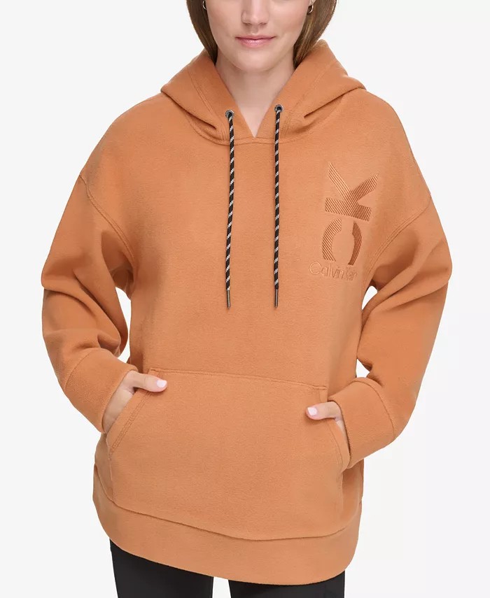 Calvin Klein Women's Embroidered Fleece Hoodie